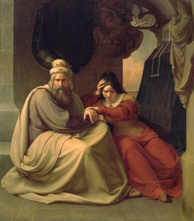 Couple royal en deuil de leur fille décédée, 1830 - Carl Friedrich Lessing